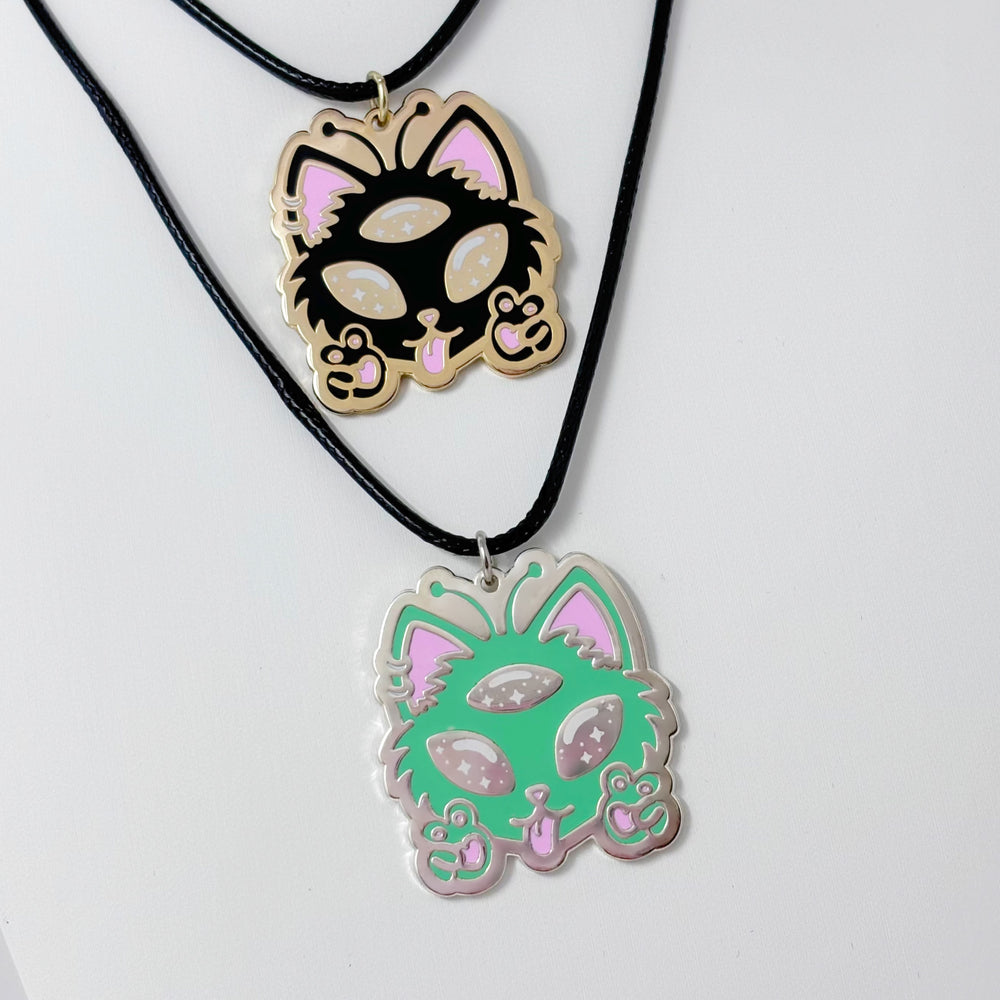 Alien Kitty Charm Necklace