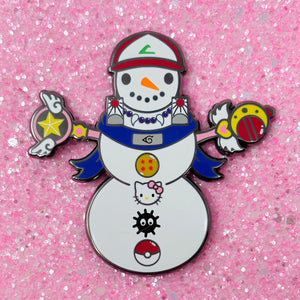 Weeb Snowman Enamel Pin