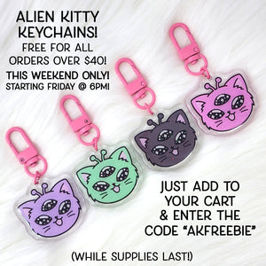 Alien Kitty Supported A Small Business Keychain