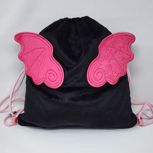 Plush Wings Convertible Drawstring Backpack & Crossbody Bag