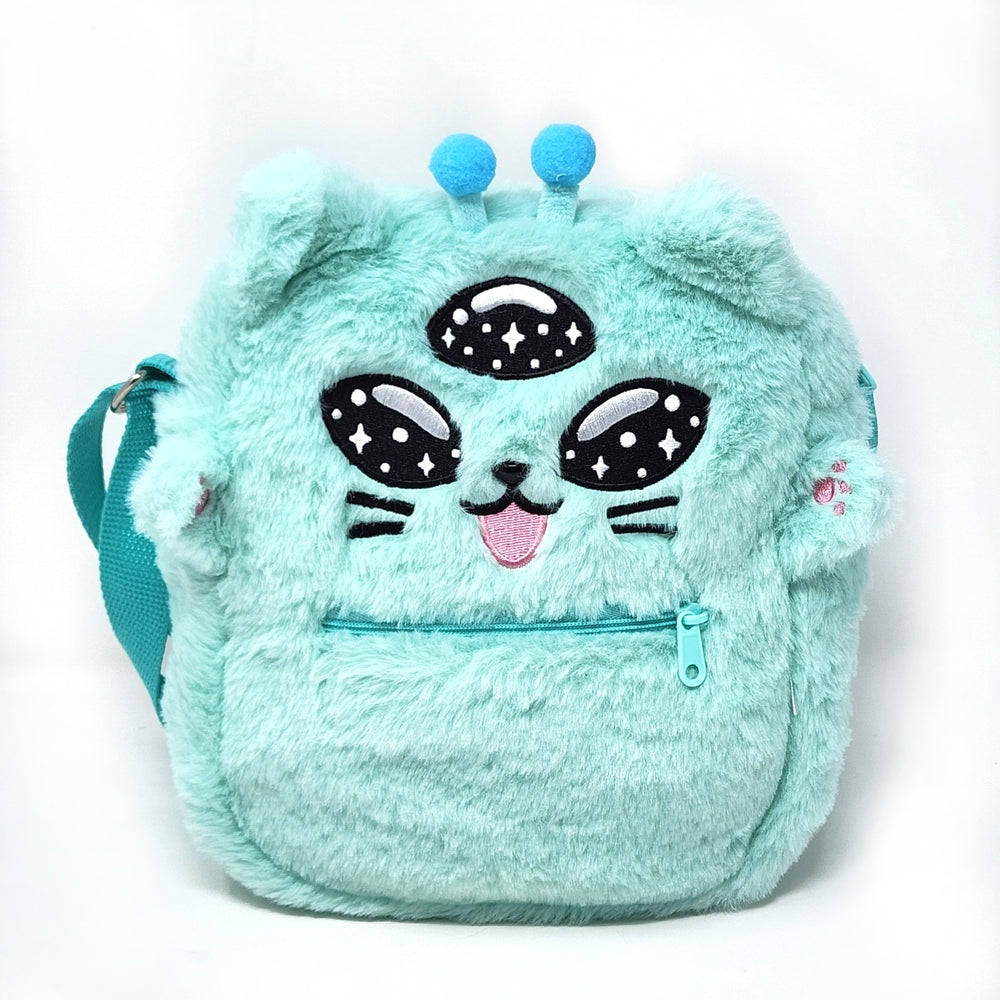 
            
                Load image into Gallery viewer, PRE-ORDER Alien Kitty Plush Crossbody Bag
            
        