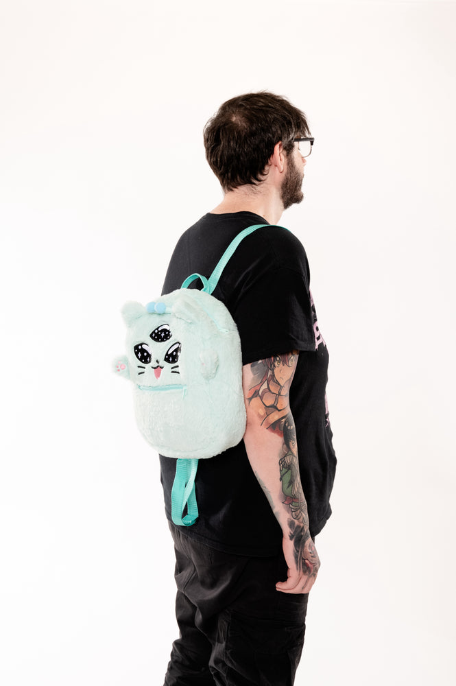 
            
                Load image into Gallery viewer, Alien Kitty Plush Backpack
            
        