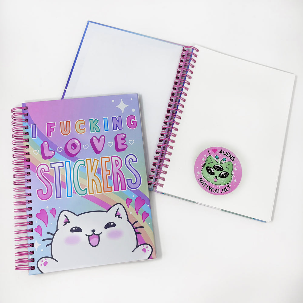 White Kitty LE Hardcover Sticker Book