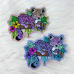 90s Leopard Glitter Sticker