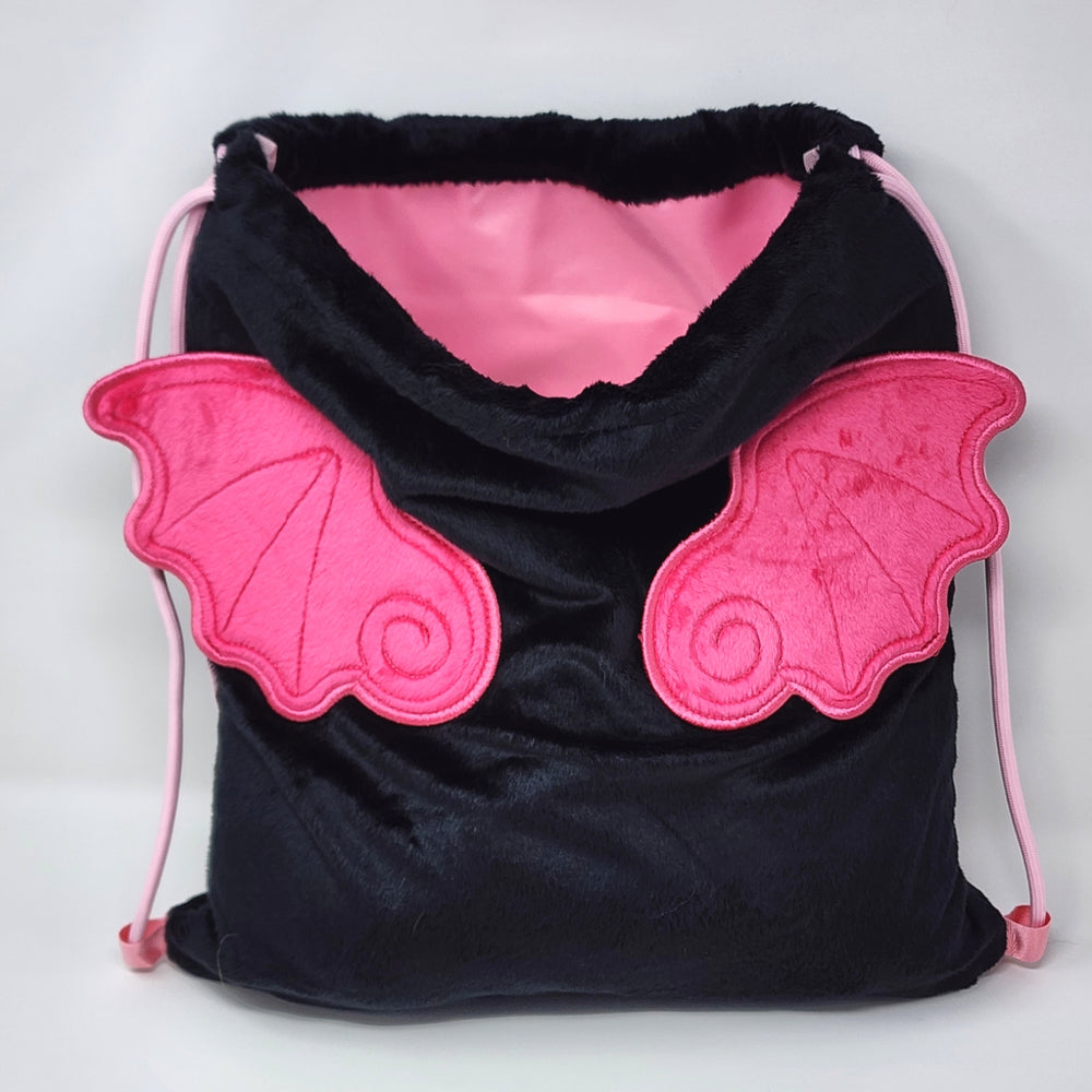 Plush Wings Convertible Drawstring Backpack & Crossbody Bag