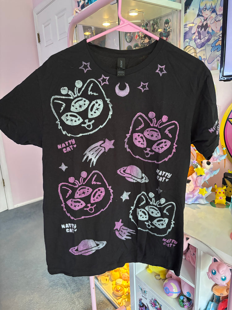 STAY WEIRD Pink & White Alien Kitty Shirt - Medium