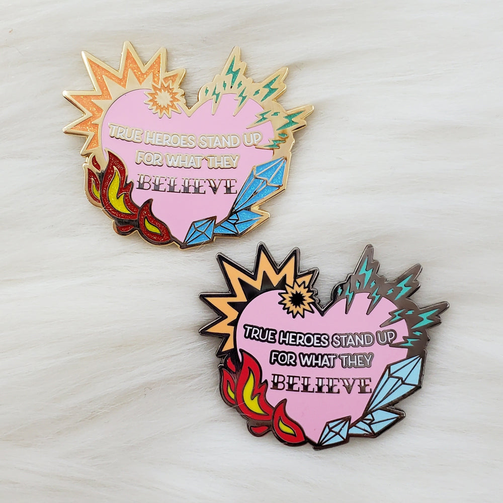 Stand Up Enamel Pin