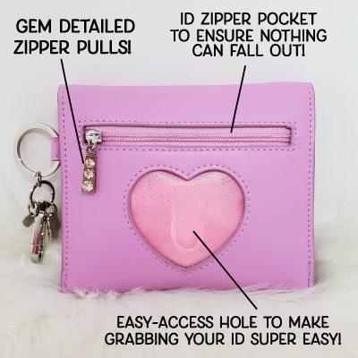Pink Heart Keychain Zipper Coin Pouch