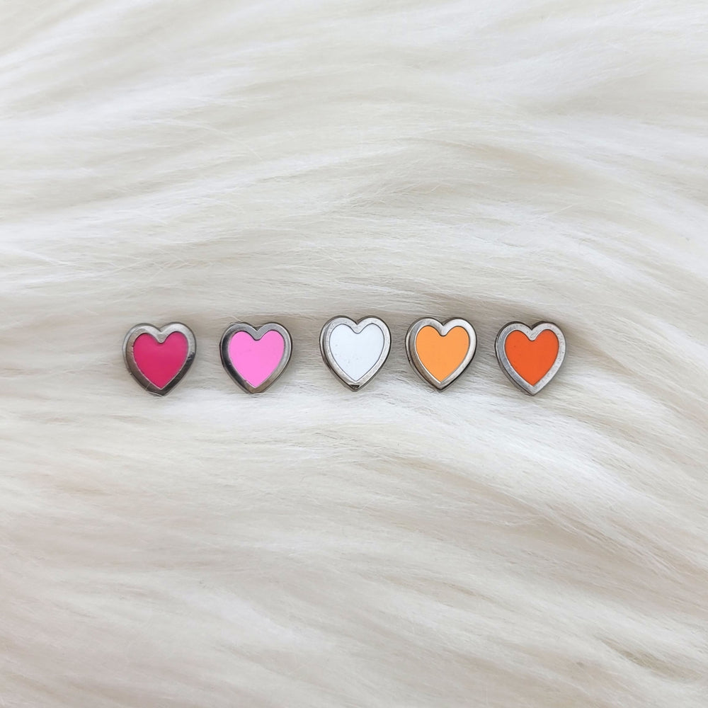 Pride Flag Heart Mini Enamel Pins