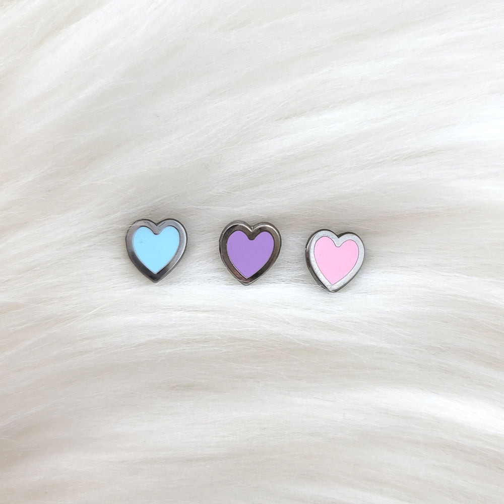 Pride Flag Heart Mini Enamel Pins