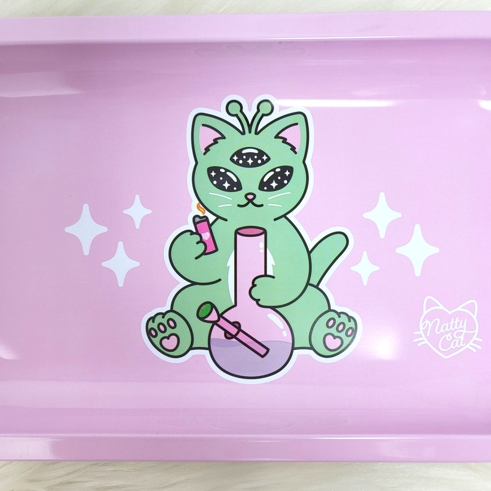Large Vintage Cat Lady Rolling Tray