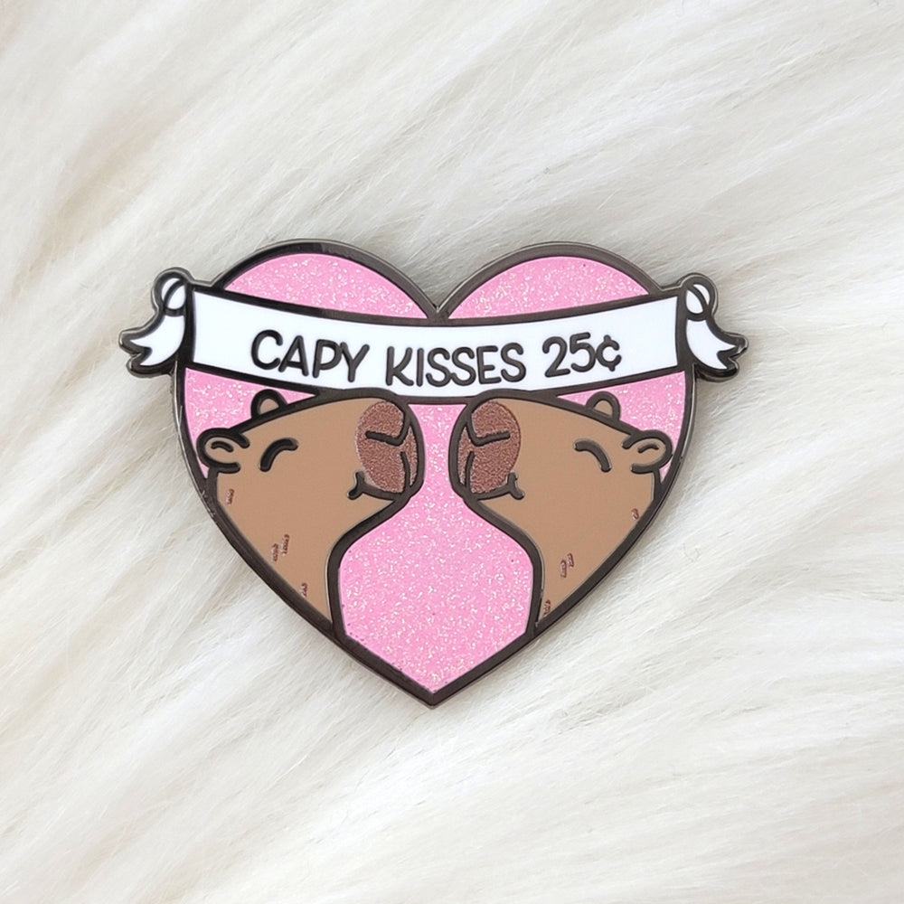 Capy Kisses Enamel Pin