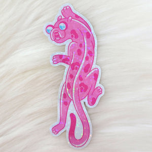 
            
                Load image into Gallery viewer, Vic Mesi Pink Climbing Panther Sticker
            
        