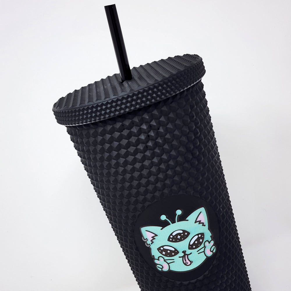 
            
                Load image into Gallery viewer, Alien Kitty Matte Black Tumblers
            
        