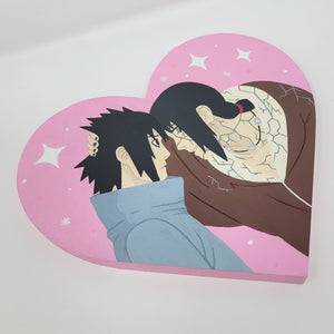 
            
                Load image into Gallery viewer, Sasuke/Itachi Wood Heart Painting
            
        