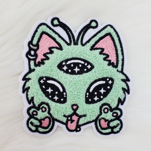 Alien Kitty Chenille Iron-On Patch